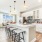 modern kitchen featuring a spacious island with bar seating